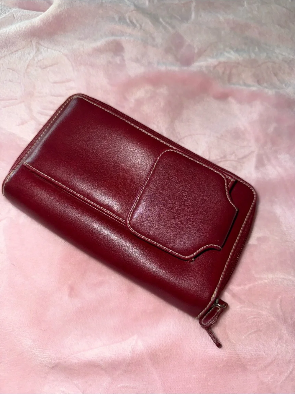 Rosetti Burgundy Zip-Around Wallet Clutch